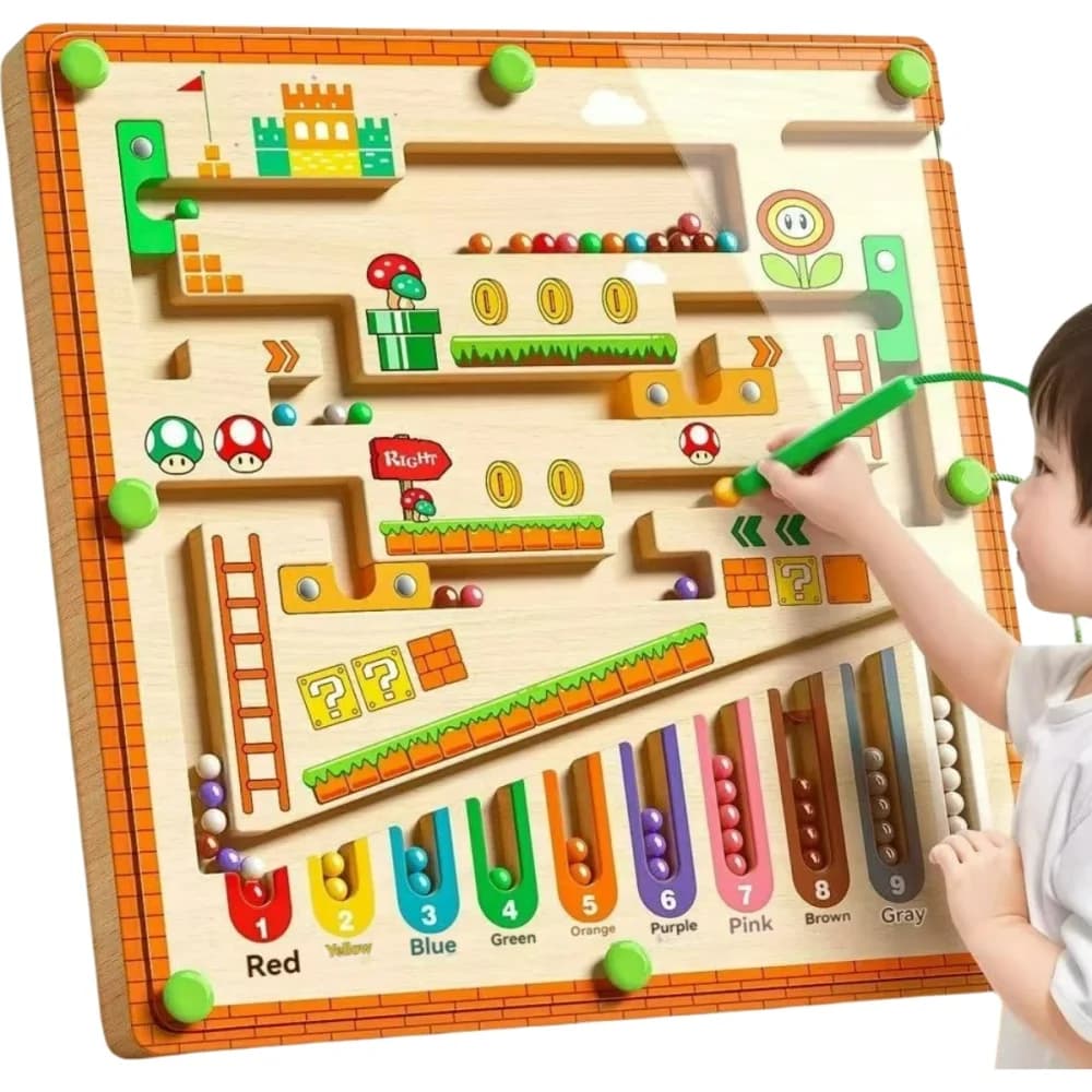 Dziecięca kulka magnetyczna z labiryntem – zabawka do treningu koncentracji, logicznego myślenia i pisania dla dzieci w wieku 3–4 lat, wczesna edukacja i układanka edukacyjna