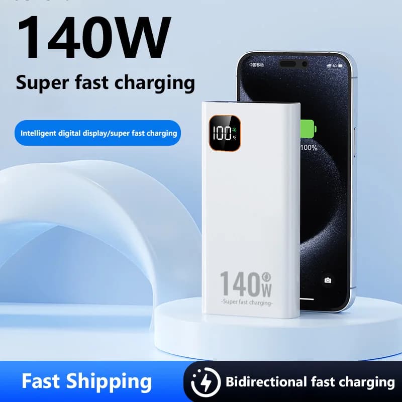 🔋⚡ Power Bank 500000 mAh – Superszybkie Ładowanie 140W | Przenośna Bateria Zewnętrzna