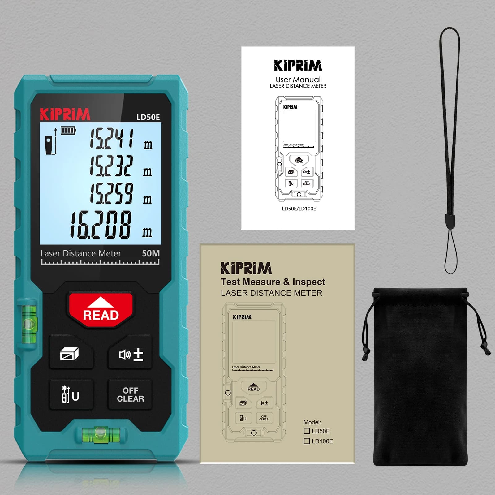 ⭐ Dalmierz laserowy Kiprim 50M / 70M / 100M – mini miernik odległości o wysokiej precyzji