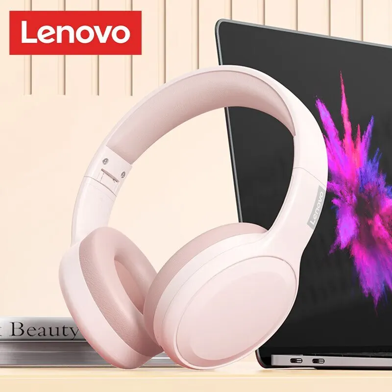 Lenovo TH30 – bezprzewodowe słuchawki Bluetooth 5.3, składany zestaw słuchawkowy do gier, sportowe słuchawki z mikrofonem, douszne słuchawki muzyczne, bateria 250 mAh.