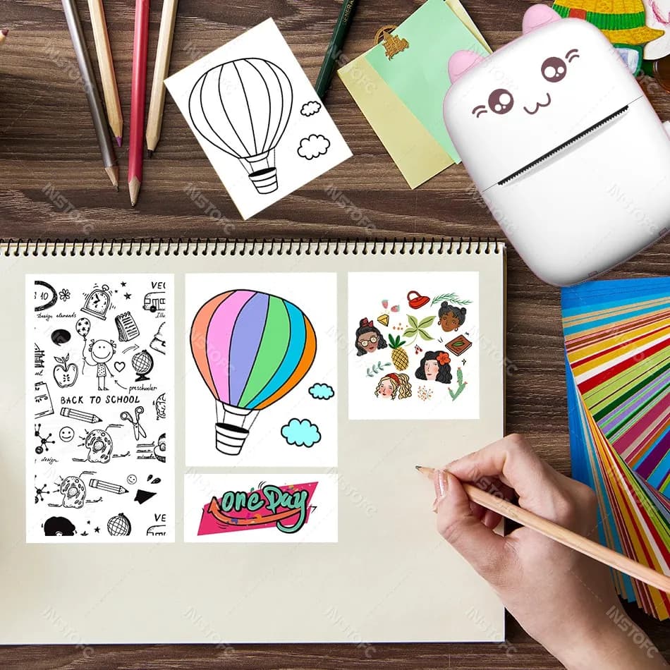 ⭐ Mini drukarka termiczna 58 mm – przenośna drukarka etykiet Bluetooth