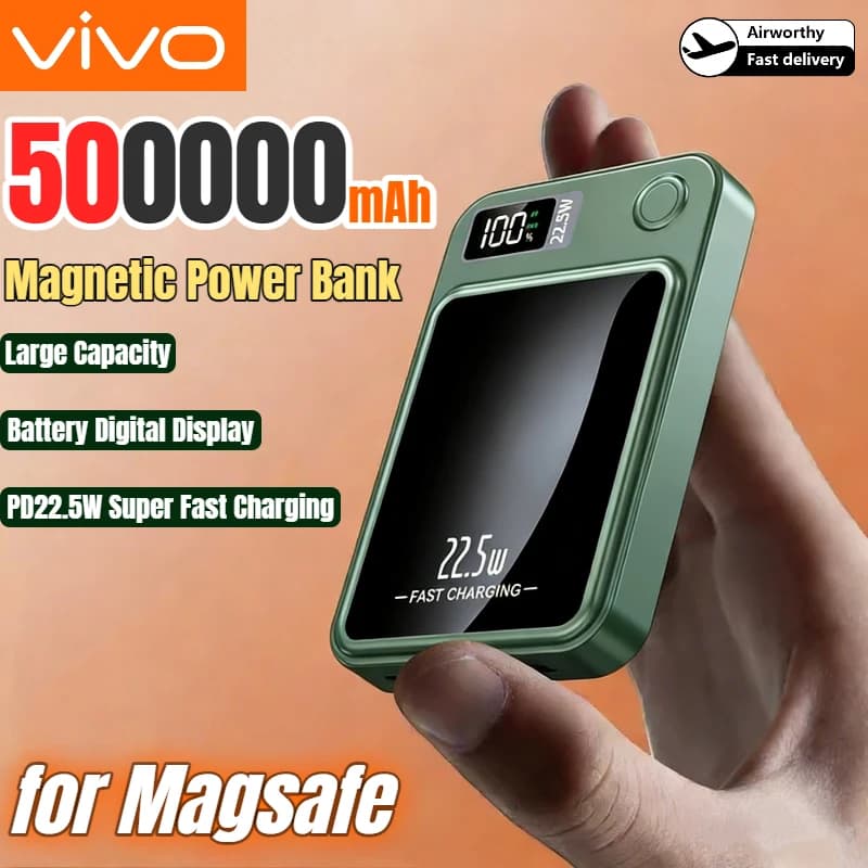 🔋⚡ VIVO Power Bank Magnetyczny 500000 mAh – Szybkie Ładowanie PD 22.5W + Bezprzewodowe