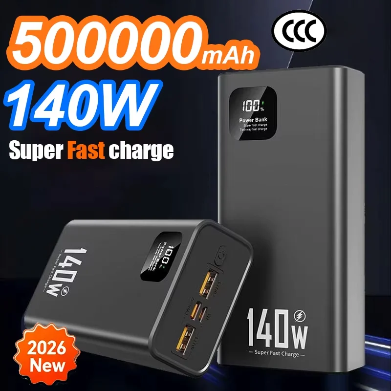 🔋⚡ Power Bank 500000 mAh – Superszybkie Ładowanie 140W | Przenośna Bateria Zewnętrzna