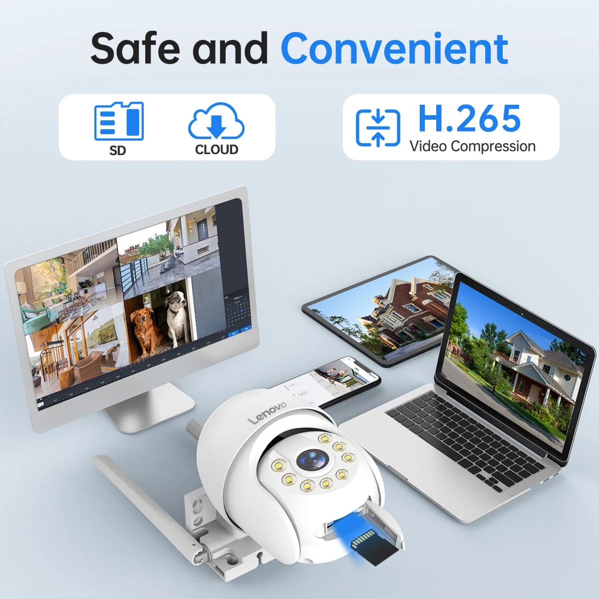 Zewnętrzna kamera monitoringu IP Lenovo wi-fi