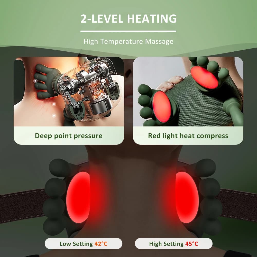 Masażer Shiatsu 4D do karku, ramion i pleców