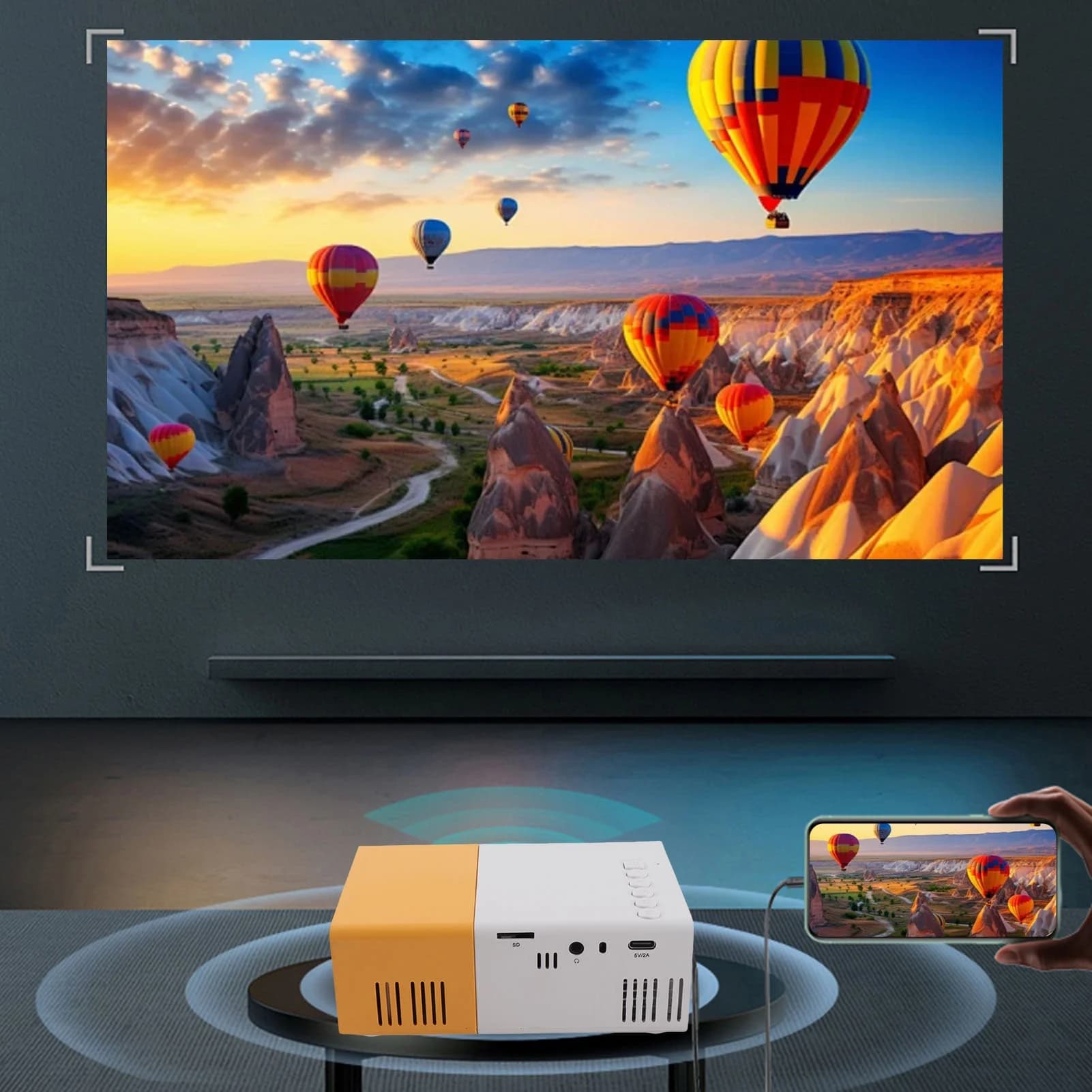 Projektor przenośny do użytku domowego i plenerowego