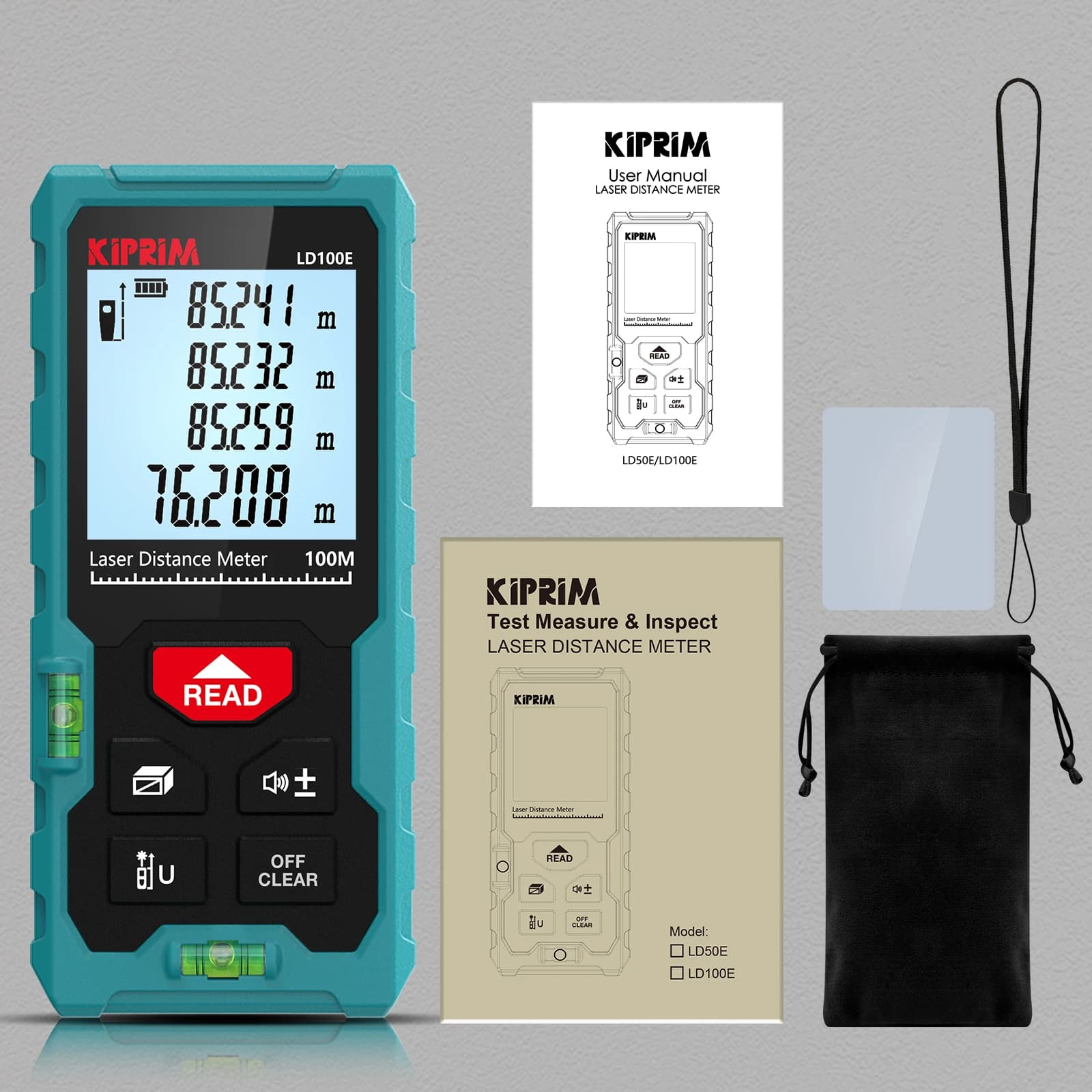 ⭐ Dalmierz laserowy Kiprim 50M / 70M / 100M – mini miernik odległości o wysokiej precyzji