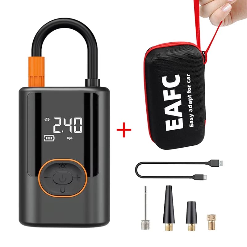 🚗💨 Bezprzewodowy Kompresor Samochodowy – Elektryczna Pompka do Opon z Wyświetlaczem Cyfrowym i Latarką